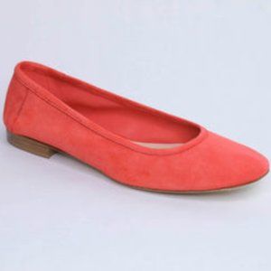 Andrea Carrano Bambola Ballerina Flat Suede Coral Red NWB